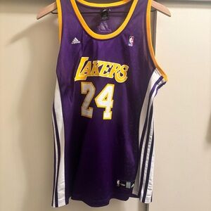 adidas Kobe Bryant Los Angeles Lakers #24 Purple and Yellow Jersey Size XL